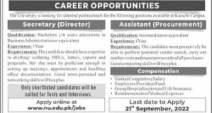 National University of Computer And Emerging Sciences Jobs